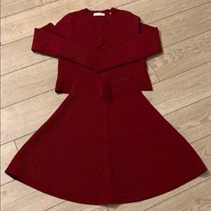 A set of Sandro red top + Skirt.